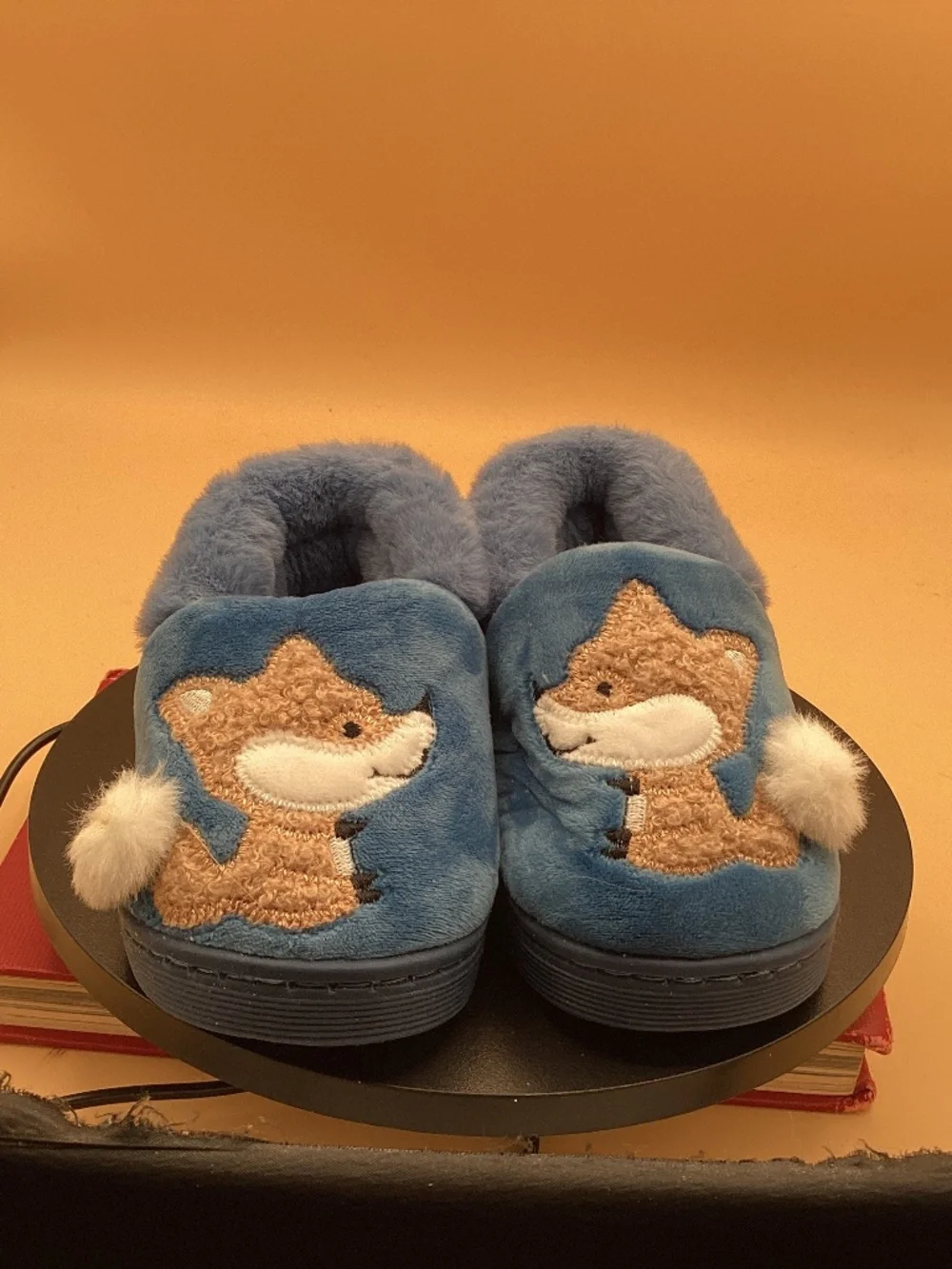 Mario blue fox toddler slippers size 16-17